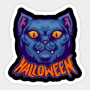 halloween cat jack lantern funny Sticker